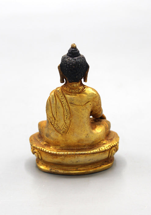 Fully Gold Plated Shakyamuni Buddha Statue 3"