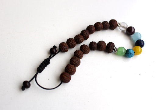 Seven Chakra Raktu Seed Wrist Mala - nepacrafts