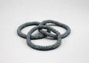 Gray and Blue Multicolor Roll on Bracelet - nepacrafts