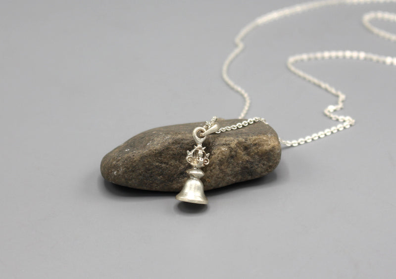 Mini Temple Wind Bell Sterling Silver Pendant - nepacrafts