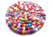 Round Colorful Felt Balls Placemat 20 cm Diameter - nepacrafts