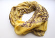 Yellow and Marron Cotton Summer Scarf with Flower Print - nepacrafts