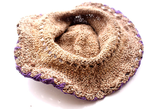 Hemp Hat with Purple Lining, Earthy Travel Hat, Hemp Tourist Hat HC003 - nepacrafts