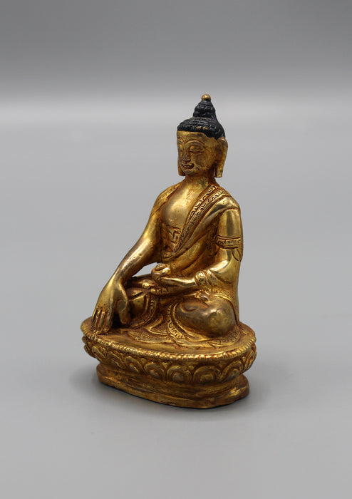 Fully Gold Plated Shakyamuni Buddha Statue 3.3"H