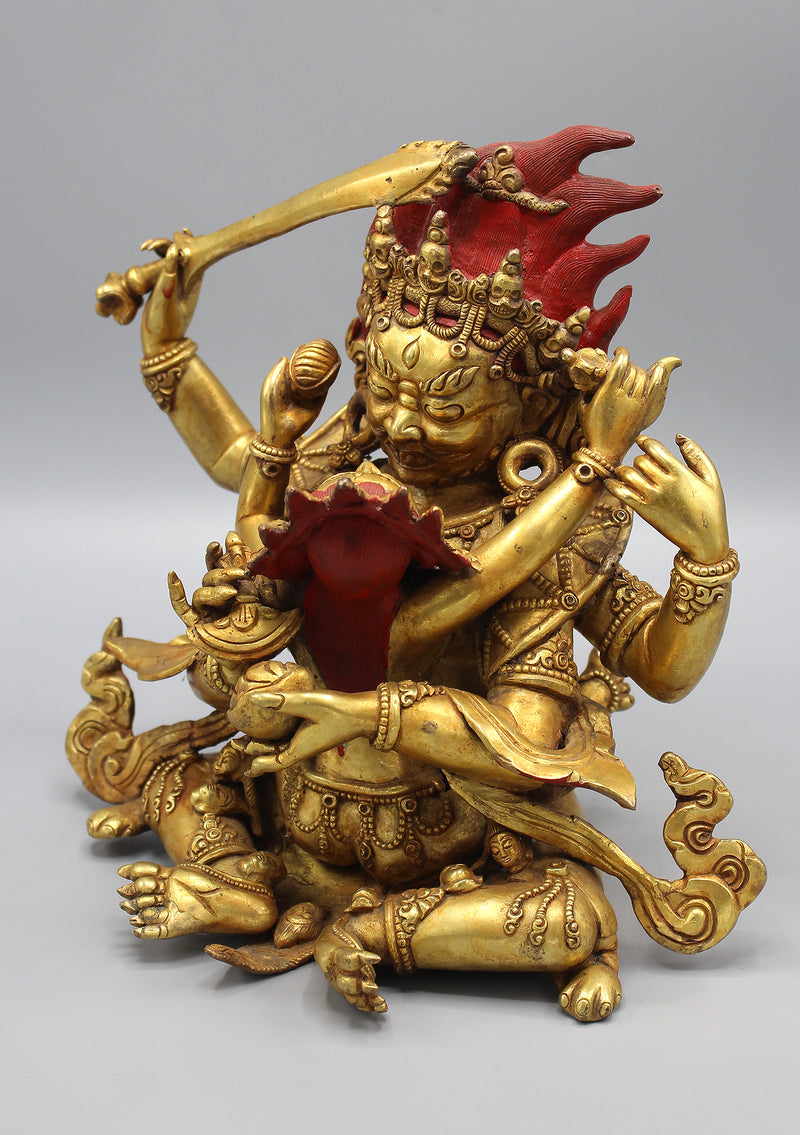 Gold Plated Kubera Buddha Shakti Statue
