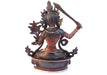 Silver Plated Copper Oxidized Manjushri Statue 8 Inch High - nepacrafts
