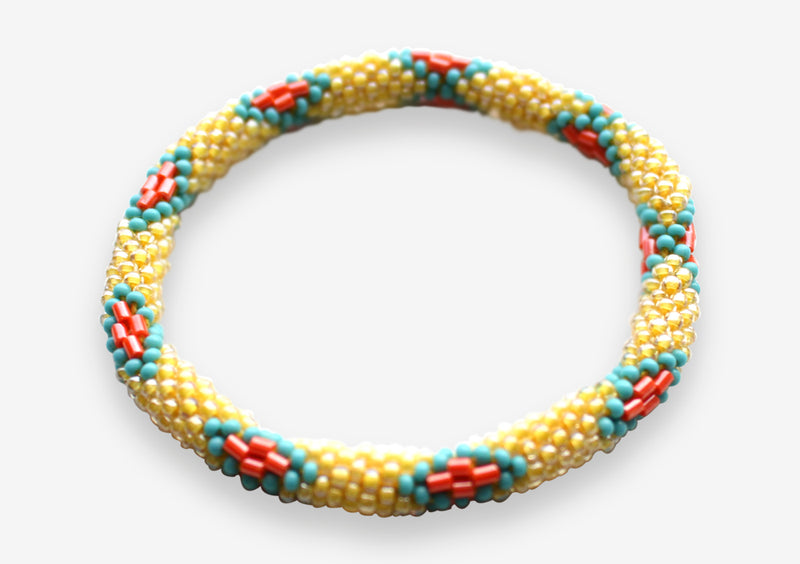 Funky Bright Crocheted Beads Roll On Bracelet RB059 - nepacrafts