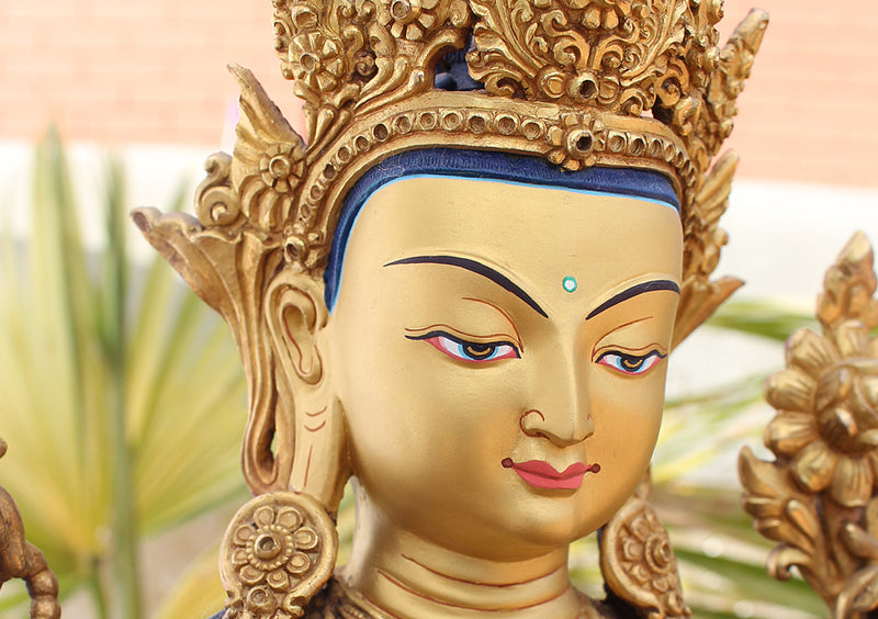 Fully Carved Masterpiece Chenrezig Statue 13" High SST148 - nepacrafts