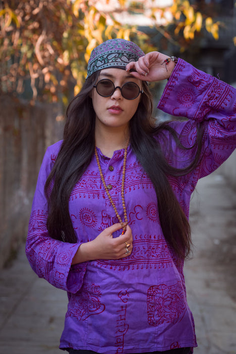 Purple Om Kurtha Shirt