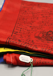 Windhorse and Tibetan Deities Printed Large Vertical Prayer Flags - nepacrafts