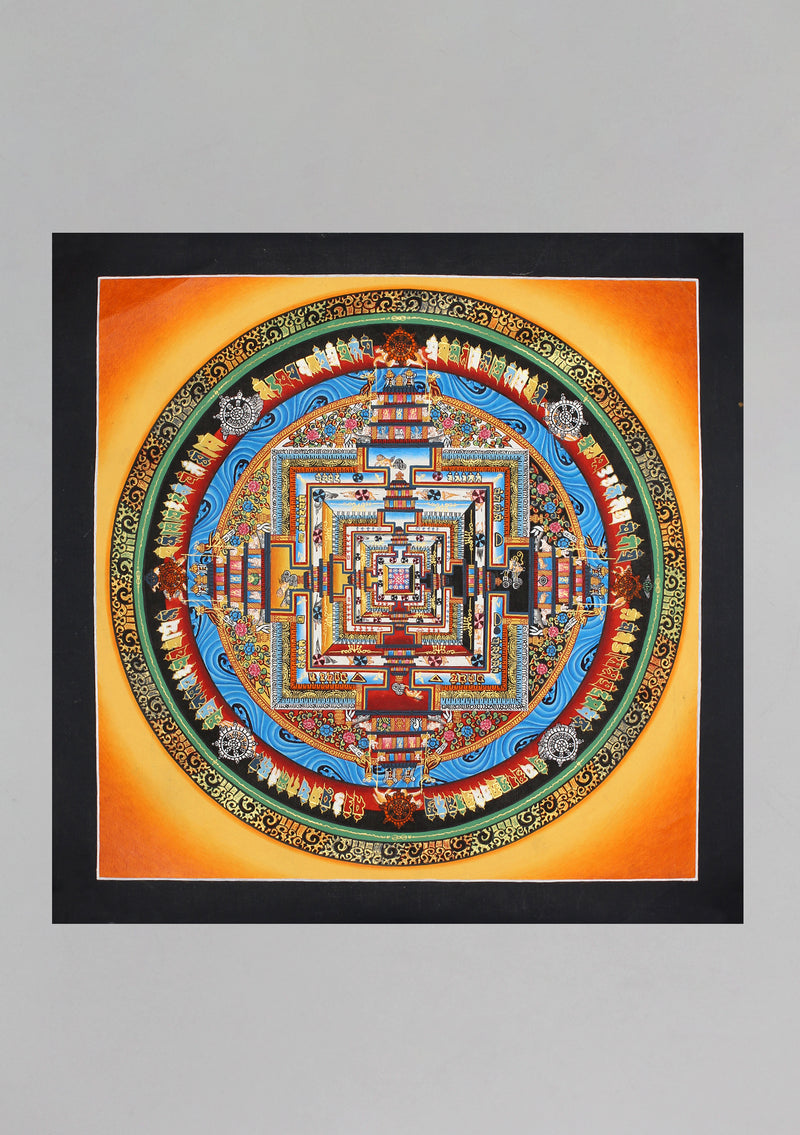 Fine and Detailed Painting Tibetan Mandala Thangka - nepacrafts
