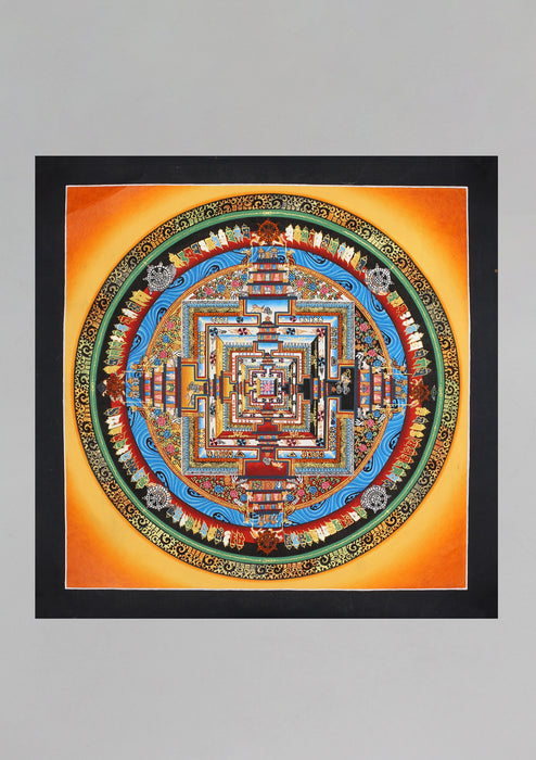 Fine and Detailed Painting Tibetan Mandala Thangka - nepacrafts