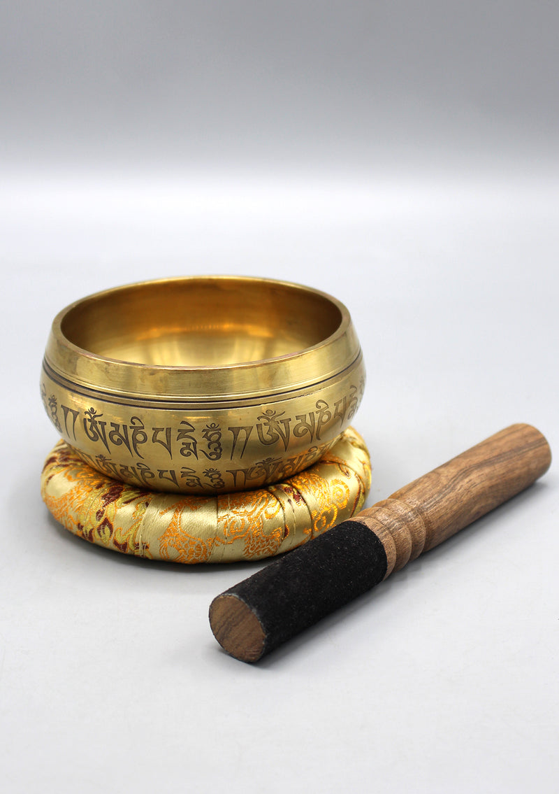 Tibetan Endless Knot Mandala Carving Singing Bowl