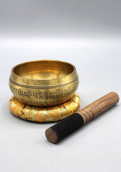 Tibetan Endless Knot Mandala Carving Singing Bowl