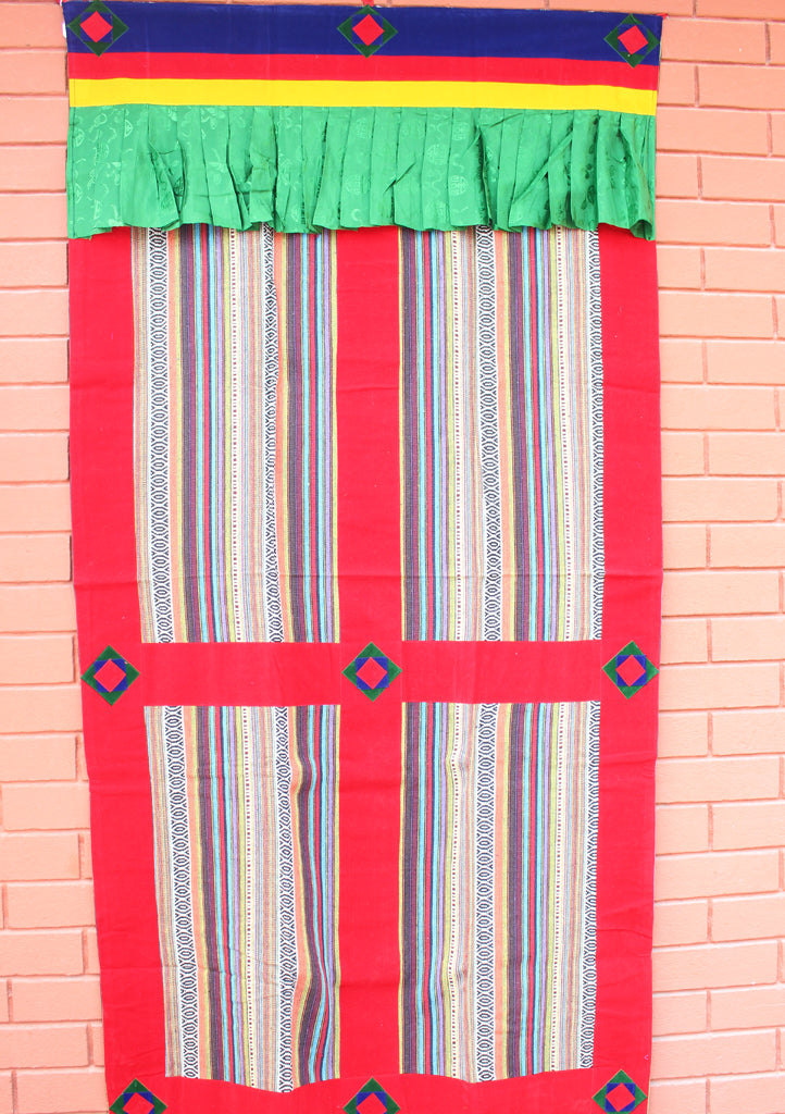 Multicolor Bhutanese Woven Fabric Cotton Door Curtain Cover - nepacrafts