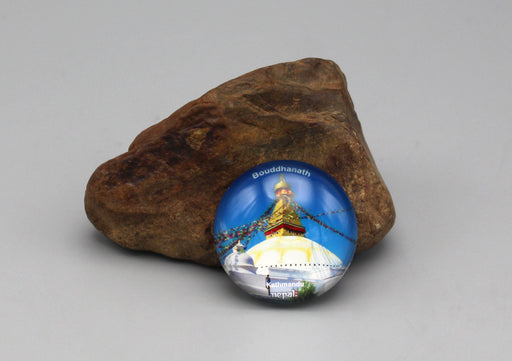Bouddhanath Stupa Glass Fridge Magnet - nepacrafts