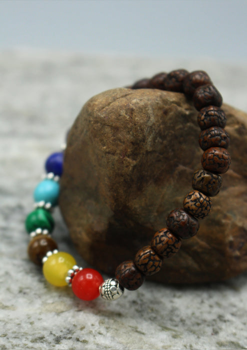 Rudraksha Beads Seven Chakra Wrist Bracelet Strechable