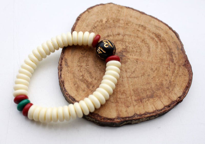 White Flat Beads Bracelet - nepacrafts