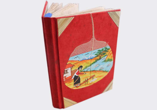 Nepalese Woman Working in Village Lokta Paper Journal Book - nepacrafts