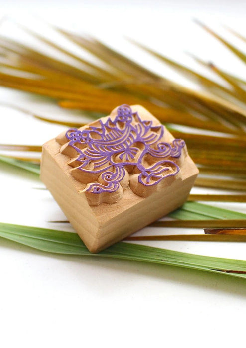 Auspicious Lotus Wooden Stamp