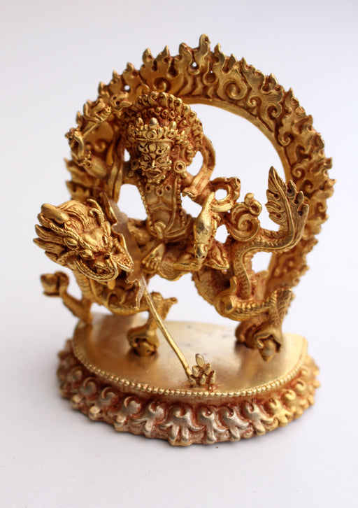 Fully Gold Plated Zambala/Kubera Statue - nepacrafts
