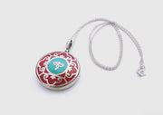 Buddha Eyes Mandala White Metal Pendant - nepacrafts