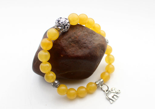Elephant Charm Stone Beaded Bracelet - nepacrafts