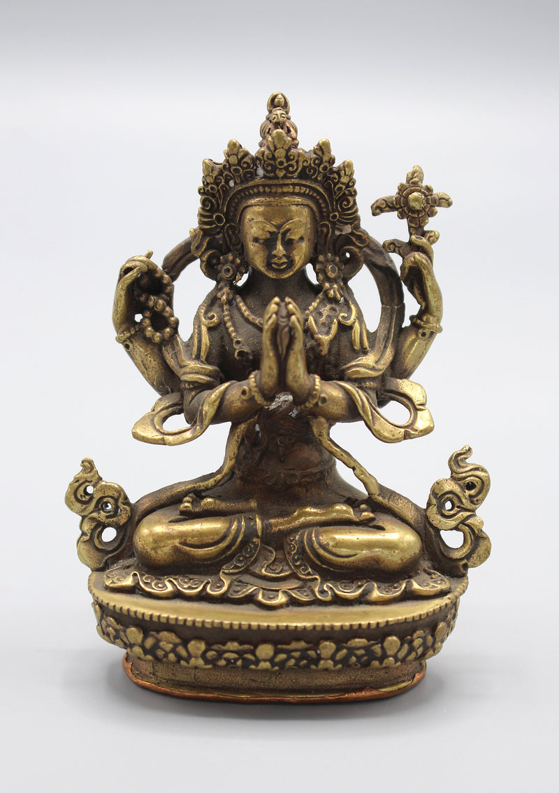 Four Armed Chenrezig Bronze Statue