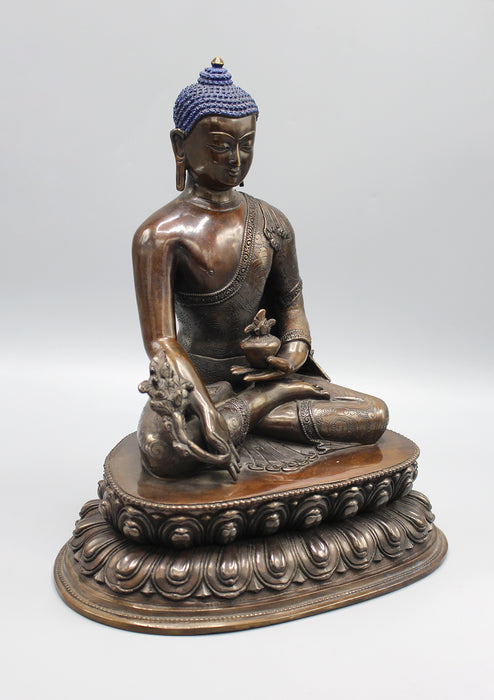 Copper Oxidized Healing Medicine Buddha Statue