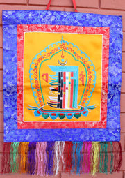 Tibetan Kalchakra Embroidery Wall Hanging - nepacrafts