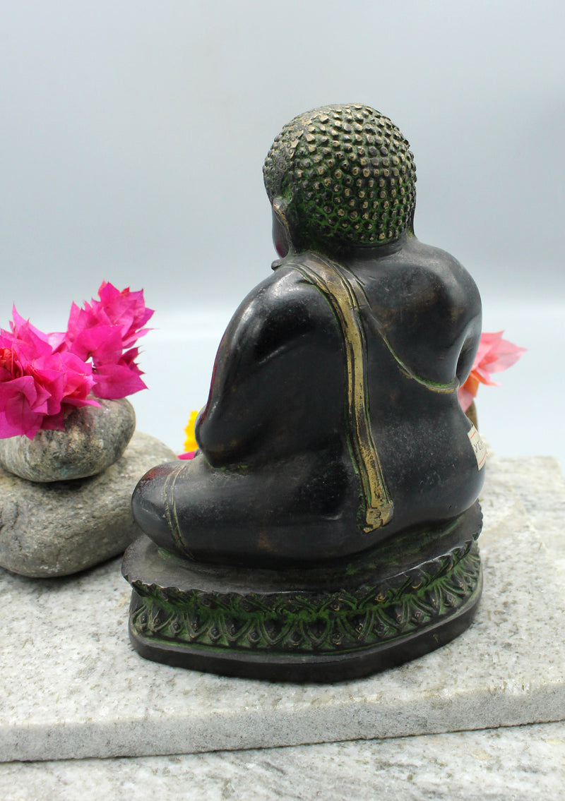 Copper Laughing Buddha Statue