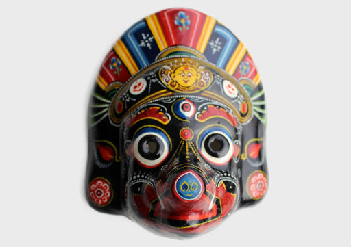 Hand Painted Paper Mache Wall Hanging Mask - nepacrafts