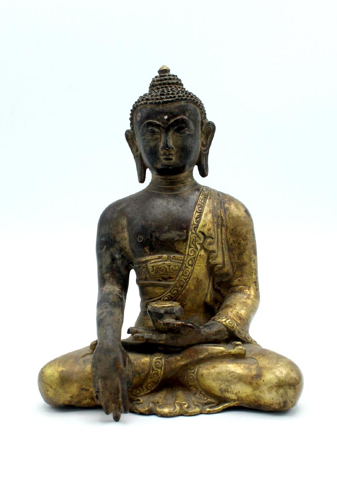 Old Antique Copper Shakyamuni Buddha Statue 6 Inch