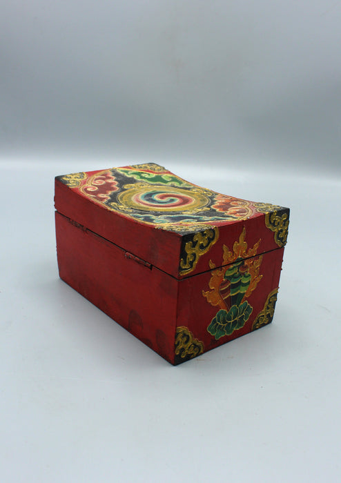 Swirl Painted Tibetan Wooden Jewelry Box