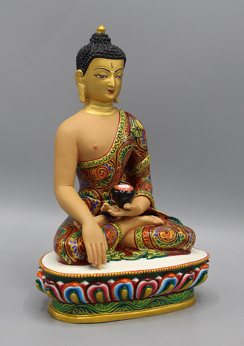 Uniquely Hand painted Shakyamuni Buddha Statue