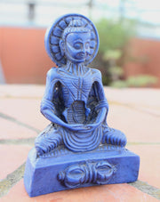 Lapis Toned Emaciated Meditating Buddha Resin Statue RST014BL - nepacrafts