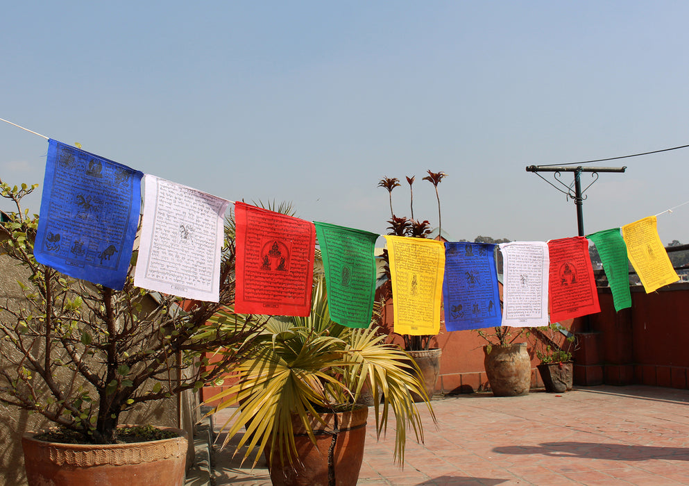 Divine Blessings Fine Cotton Tibetan Prayer Flags 5 Roll Gift Pack