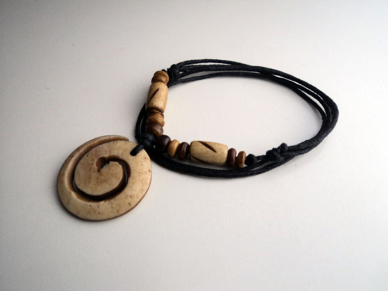 Spiral Design Bone Necklace - nepacrafts