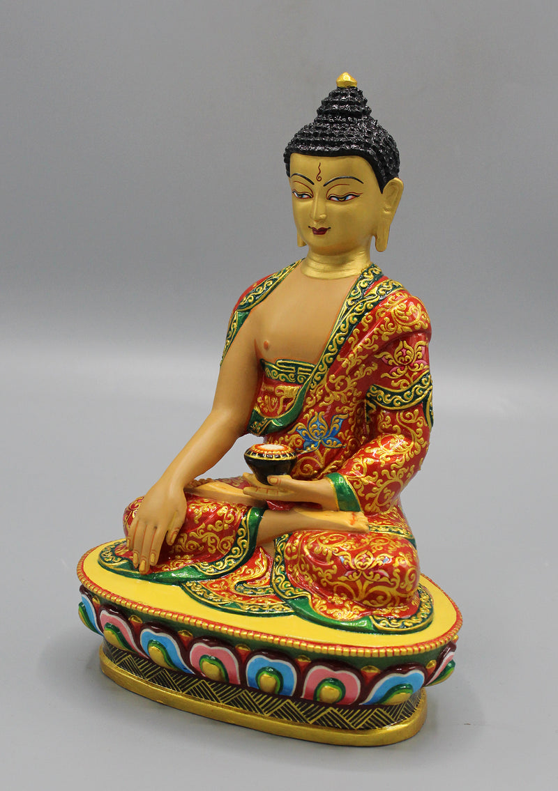 Hand Painted Gold Plated Shakyamuni Buddha Statue