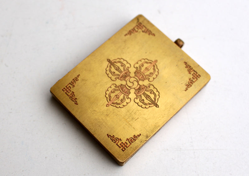 Vairochana Mini Thangka Amulet Pendant - nepacrafts