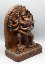Wooden Bhairav Shakti Wall Hanging Frame - nepacrafts