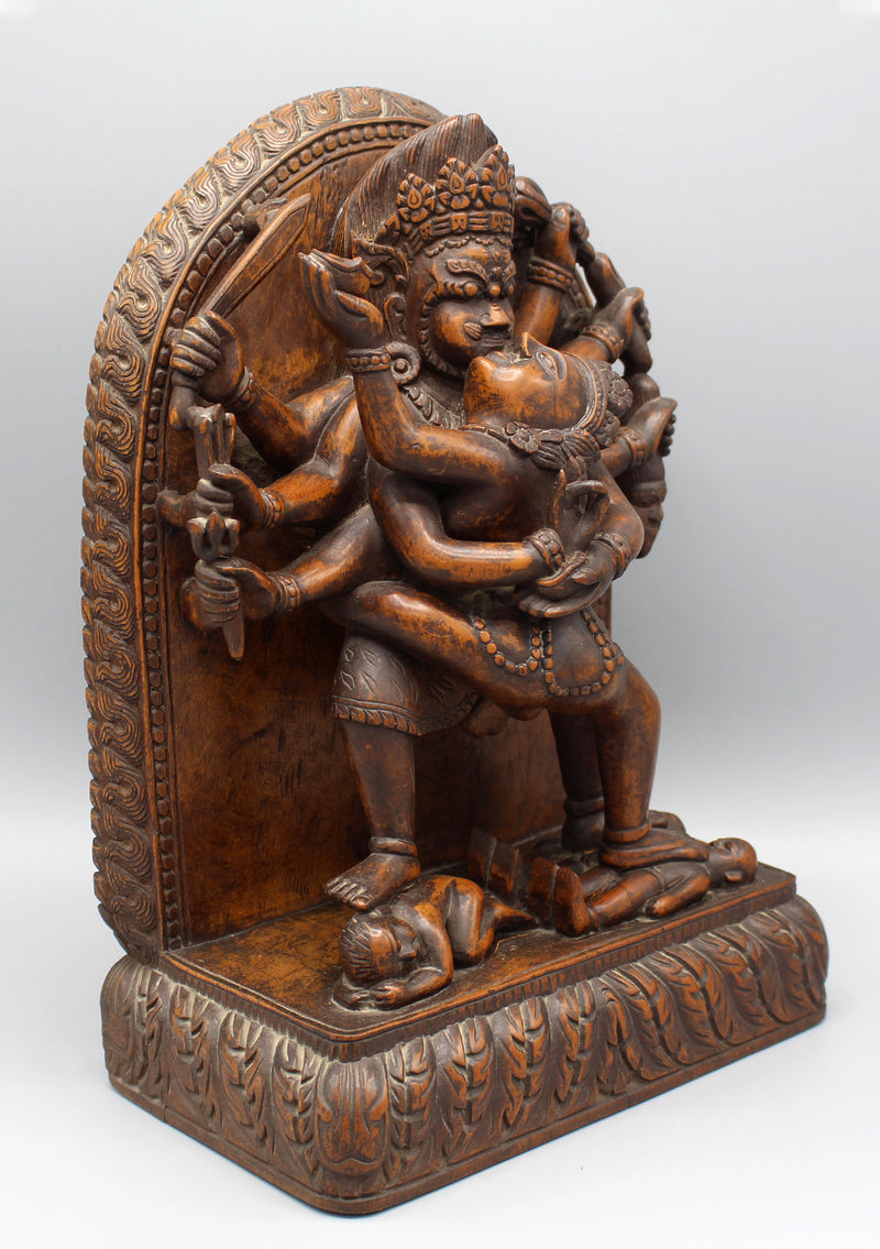 Wooden Bhairav Shakti Wall Hanging Frame - nepacrafts