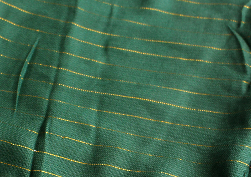 Bright Green Plain Jari Cotton Scarf with Golden Lining - nepacrafts