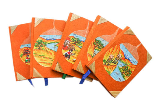 Porters Life in the Himalayas Painted Lokta Paper Journal - nepacrafts