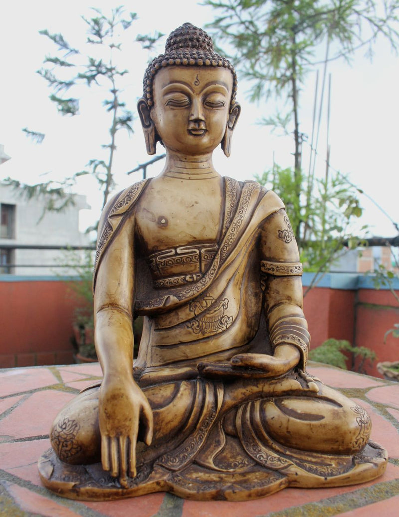 Shakyamuni Buddha Resin Statue 10 Inch High - nepacrafts