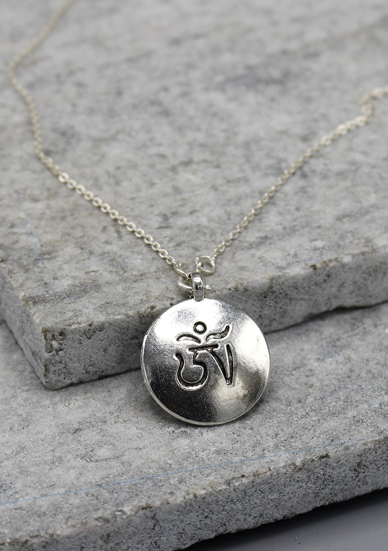 Tibetan Mandala and Om Carving Pendant - nepacrafts