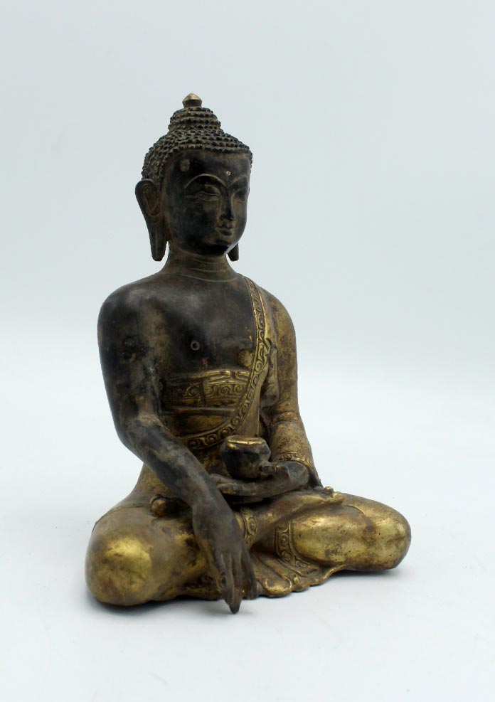 Old Antique Copper Shakyamuni Buddha Statue 6 Inch