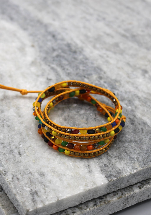 Colorful Glass Beaded Four Wraps Bracelet - nepacrafts