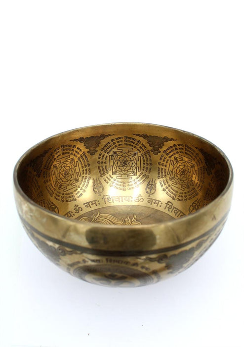 Fine Arts Shiva Mantra Mandala Itched Singing Bowl-6 inch