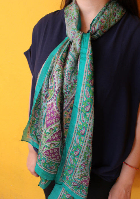 Elegant and Fashionable Flower Printed Silk Summer Scarves - nepacrafts